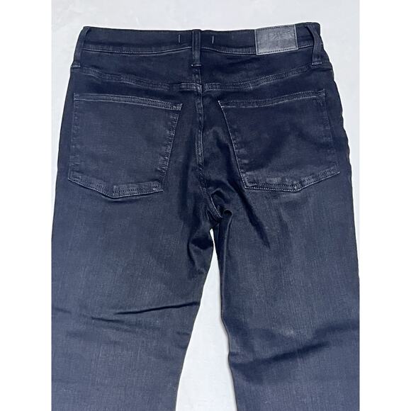 Madewell Kick Out Crop Jeans Womens 30 Black Rinse Wash Mid Rise Denim - Picture 4 of 10